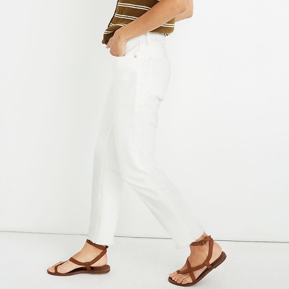 Madewell High-Rise Slim Boyjean in Tile White - Picture 3 of 9